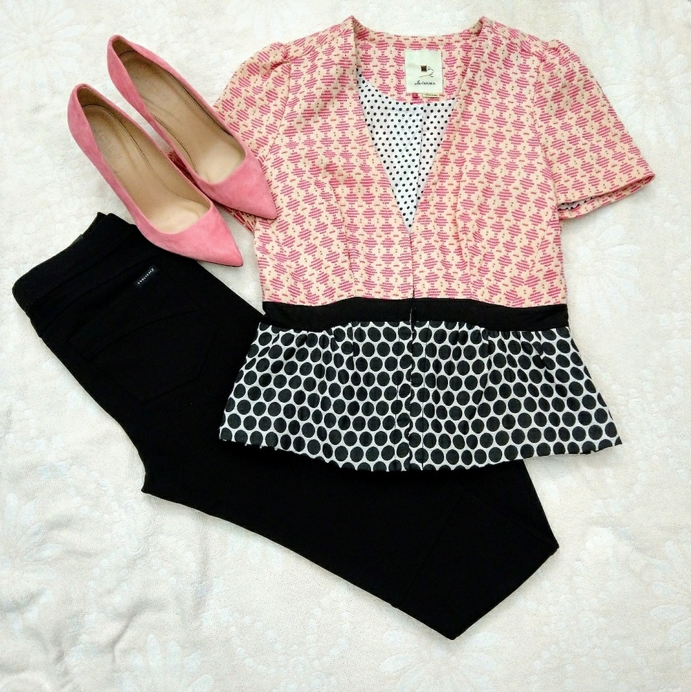 Anthropologie Elevenses Sprink Polka Jacket Prep